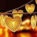 Solar Heart String Light Waterproof Outdoor Heart-Shaped Fairy Lights 30LED 19.7ft Love Heart Shape Garden Lights for Party Wedding Christma Decoration (Warm White)