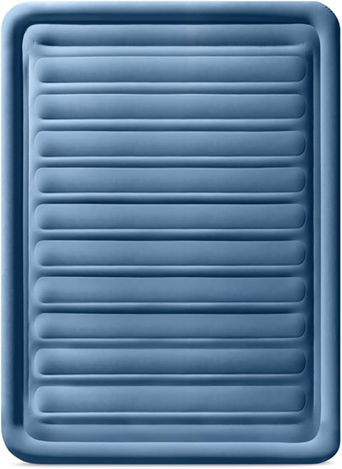 Intex: Dura-Beam Deluxe Comfort-Plush Air Mattress - 22 Queen Blue - Built-in Electric Pump Durable Fiber-Tech Carry Bag Included 600lb Capacity