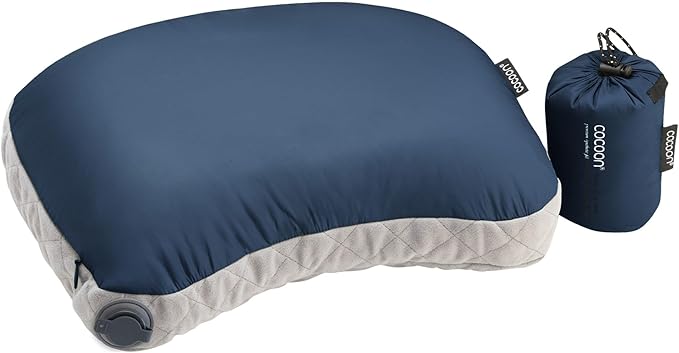 COCOON- Premium - Ultralight Inflatable AirCore Shaped Pillow - Washable Travel Air Pillows for Camping Hiking Backpacking (Regular 11 x 15)