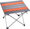 Portable Camping Folding Table Outdoor Lightweight Camping Aluminum Table for Picnic Camp Boat Travel Party Dining Camp Tables(Orange+Sliver) (Medium-22 Dx16 Wx16 H(56×40.5×40.5 cm))