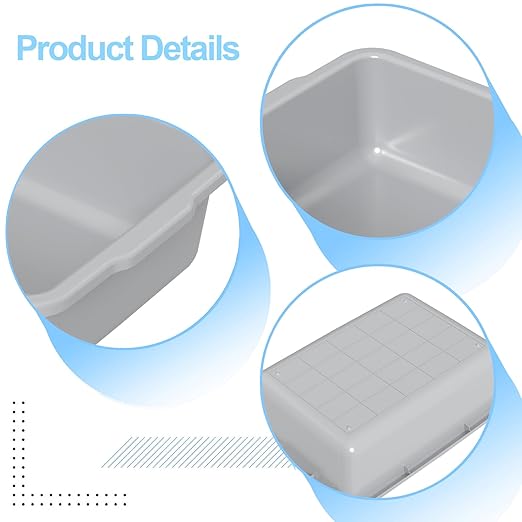 32 L Gray Commercial Bus Box Large Utility Bus Tub 4 Pack
