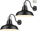 zeyu 2 Pack Barn Lights Exterior Wall Mount Light for Porch 18 Inch Modern barn Lights Matte Black Finish 016-1BL-2 BK