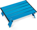 iClimb Ultralight Compact Mini Beach Picnic Folding Alu. Table with Carry Bag Two Size (Blue - S)