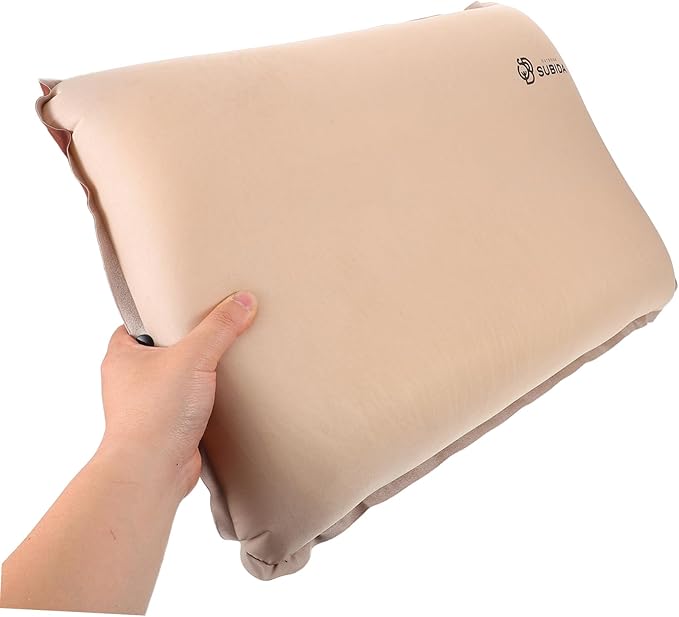 Ergonomic Memory Foam Pillow for Camping Self-Inflating Compact for Hiking and Airplane Trips