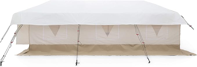 WHITEDUCK Flysheet for Alpha Wall Tent Guy Ropes D-Ring Metal Runner &amp Stakes Included for Hunting Family Camping &amp Outdoor Activities