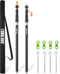 CAMULAND Tent Poles Heavy Duty Tarp Poles Canopy Poles Aluminum Tent Poles with Non-Slip Cone Bottom Adjustable Telescoping Tarp Poles
