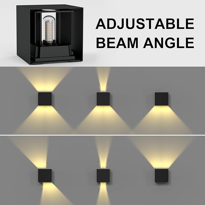 ChangM Sconces Wall Lighting 10W Blade Angle Adjustment IP65 Waterproof LED Modern Lighting Suitable for Indoor and Outdoor Replaceable G9 LED Bulb Warm White 3000K 2 Pack