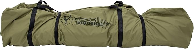 Gazelle Tents™ T4 Plus/T4 Tandem/T8 Water-Resistant Duffle Bag 600D Oversized Duffle Bag Padded Straps Sealed Seams External Stake Pouch Zipper Cover Alpine Green GA117