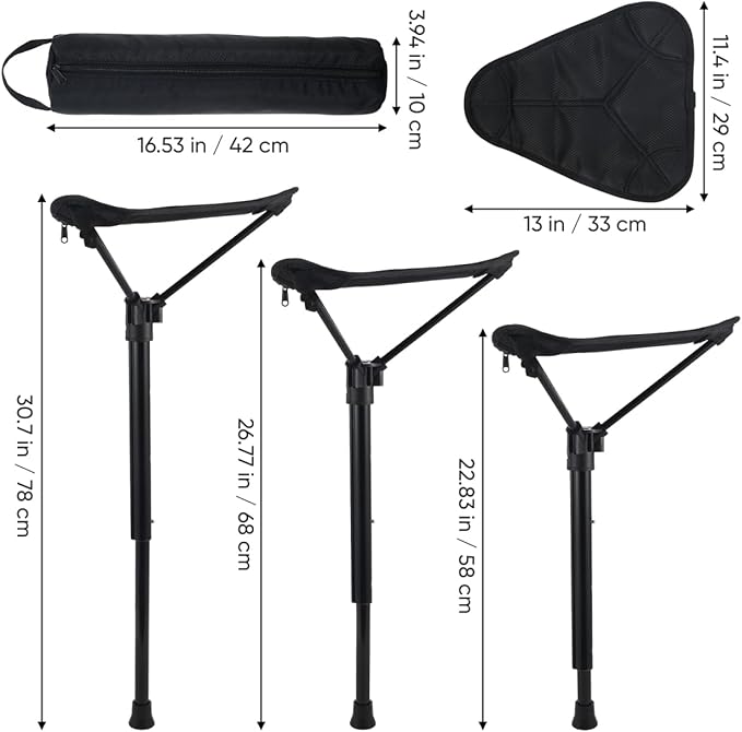 Portable Folding Chair: 3 Gear Height Adjustable Camping Stool - Lightweight Aluminum &amp 600D Nylon Collapsible Stool - Ideal for Outdoor Camping Fishing Gardening Hiking
