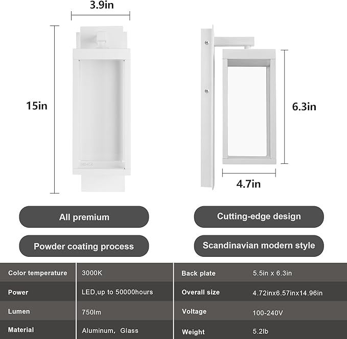 Outdoor Wall Sconce Exterior Waterproof Wall LanternsModern Black Exterior Light Fixture with Clear Glass Shade Anti-Rust Outdoor Wall lamp for Patio Front Door Entryway Garage