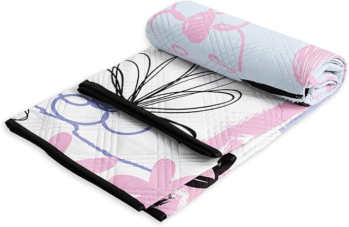 Outdoor Picnic BlanketPortable Sandproof Waterproof Picnic MatPink Purple Graffiti Printed Camping Beach Mat for Sand and Wet Grass Hiking (Pink Purple Graffiti S)