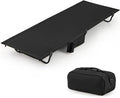GYMAX Ultralight Camping Cot for Adults Portable Folding Camping Bed w/Side Pocket Carry Bag Compact Sleeping Cot for Outdoor Backpacking Travel Hiking Mountaineering Home Beach Supports 330 LBS