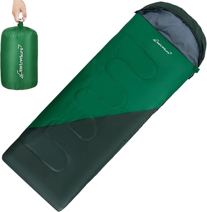 Clostnature Sleeping Bag for Adults and Kids - Lightweight Camping Sleeping Bag for Girls Boys Youths Ultralight Backpacking Sleeping Bag for Cold Weather - Compression Sack Included(Left Zipper)