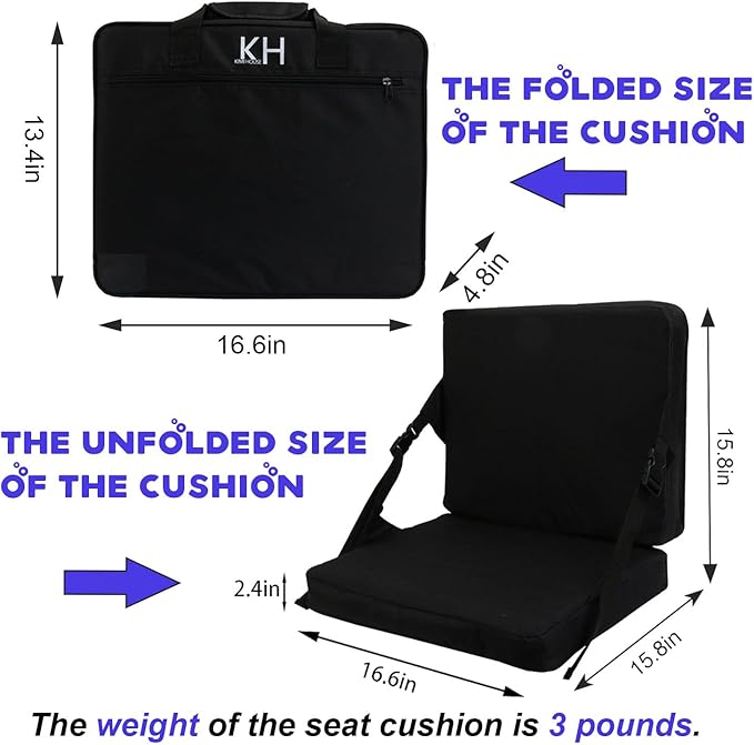 Indoor &amp Outdoor Folding Chair Cushion Foldable Portable Stadium SeatChair Cushion for Sports Events Outing TravellingHiking Fishing