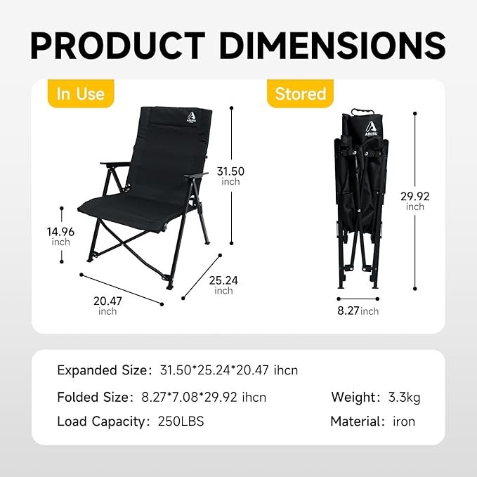 Folding Camping Chair Portable Outdoor Lawn Chairs for Adults Heavy Duty for Beach FishingPicnicConcert Sports Collapsible Camp Chairs