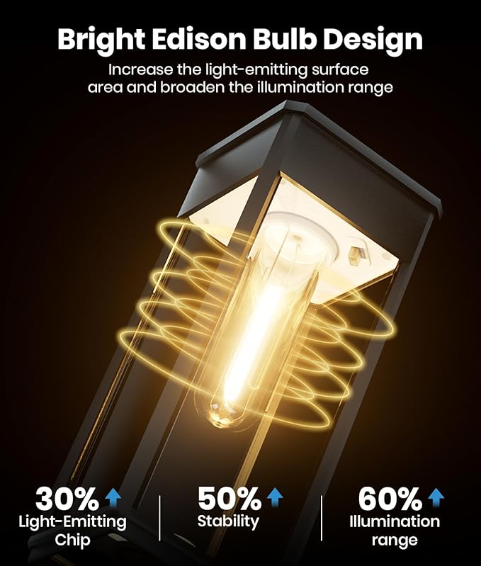 Bright Solar Lights Outdoor 6 Pack Solar Pathway Lights Outdoor Auto On/Off IP65 Waterproof Solar Garden Lights Solar Powered Landscape Lighting for Yard Patio Walkway Driveway Pathway