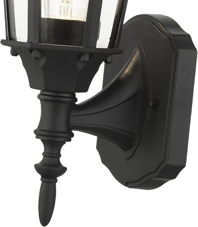 Livex Lighting 7551-14 Outdoor Wall Lantern with Clear Beveled Glass Shades 16 x 6 x 16 Black
