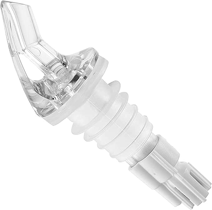 TrueCraftware- 2 oz Measured Liquor Pourer with White Tail &amp No Collar Acrylonitrile Set of 12- Cocktail Shot Dispenser Liquor Bottle Pourers Alcohol Liquor Pourers Bar Bartender Accessories