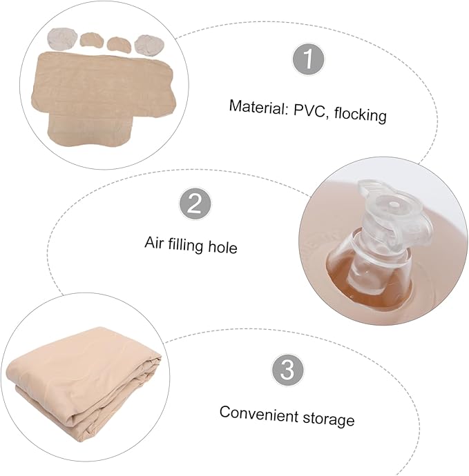 SUPVOX 1Set Inflatable Mattress for Car Split Travel Bed with Soft Flocking Surface Easy to Install Back Seat Sleeping Pad Durable Material for Comfortable Road Trips