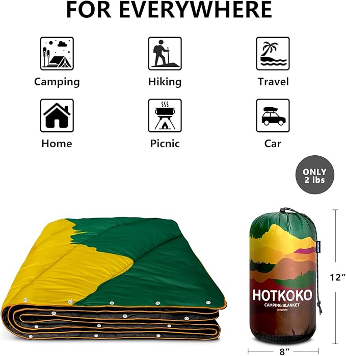 Camping BlanketLightweight Puffy Printed Camping Blanket Packable Outdoor Blanket for CampingTraveling Stadium Hiking Picnics