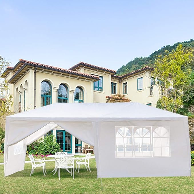 10'x20' Outdoor Party Tent with 6 Removable Sidewalls Waterproof Canopy Patio Wedding Gazebo White