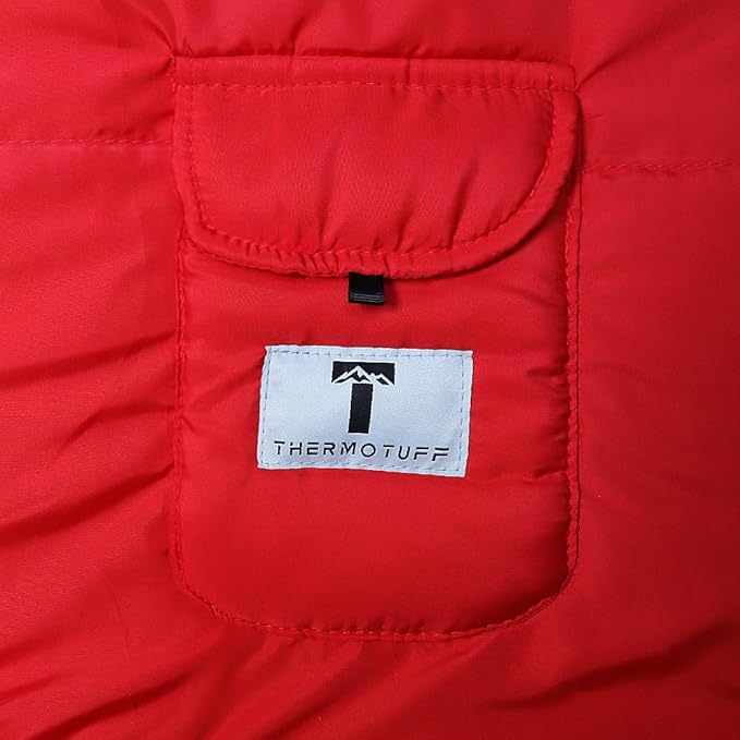 Thermotuff Wearable Sleeping Bag with Dual Hoodie Zippered Arm Holes Pockets &amp Adjustable Drawstring - Ideal for Camping Cold Weather Hiking and Stadium Sak Blanket