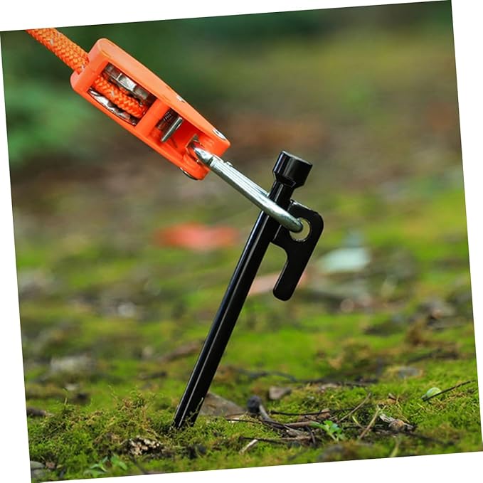 Balacoo 10Pcs Heavy Duty Metal Tent Stakes Ground Pegs for Camping and Durable Cast Fixing for Outdoor Tents and Canopies Easy to Carry Includes Storage Bag