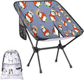 Cute Penguin Pattern Camping Chair Lightweight Portable Chairs for Adults Easy Installation Outdoor Foldable Camping Chair for Camping Fishing Hiking Picnic Beach