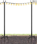 10FT String Light Poles for Outdoor Heavy Duty Metal Lighting Stand Pole for Garden Lawn Backyard Patio Holiday Wedding Party Decorations 2 Pack