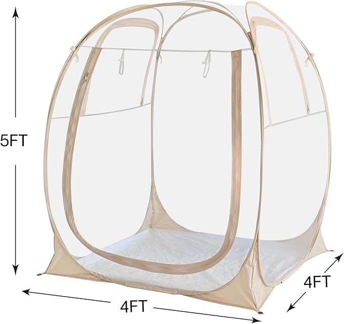 Alvantor® Pop Up Bubble Tent®Large Oversize Igloo Screen House1 Person Cold Protection Outdoor Igloo Winter Tent 4'x4'x5'
