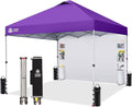CROWN SHADES Canopy Tent 10x10 Pop Up Canopy Outdoor Shade with Pockets Sidewall Easy Up Sun Shelter with One Person Set Up Center Lock Portable Instant Camping Beach Canopy Tents Purple