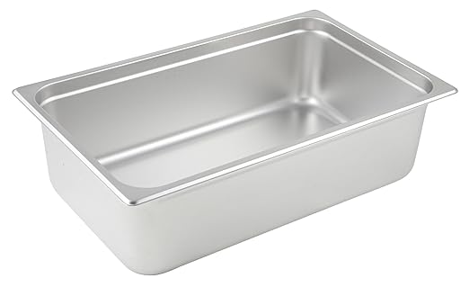 Winco Full Size 6 Deep Metal Food Pan / Steam Table Pan Anti-Jam 25 Gauge