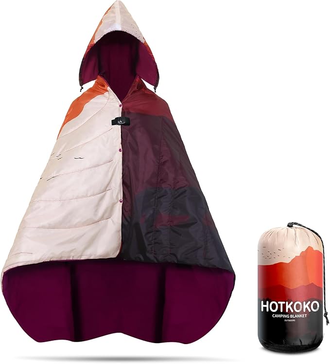 Waterproof Stadium Blanket Soft Warm Fleece Camping Blanket Wearable Camp Blanket for Outdoor Camping Picnic Stadium Sports Beach Car