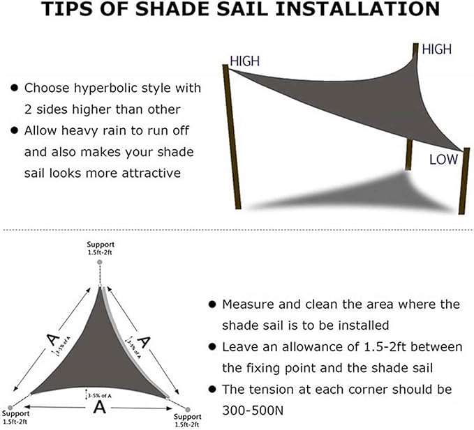 Sunsale Shade Waterproof Triangular Breathable Garden Canopy 98% UV Blocking Patio Sun Shade is durable and tear resistant with free rope perfect for outdoor use