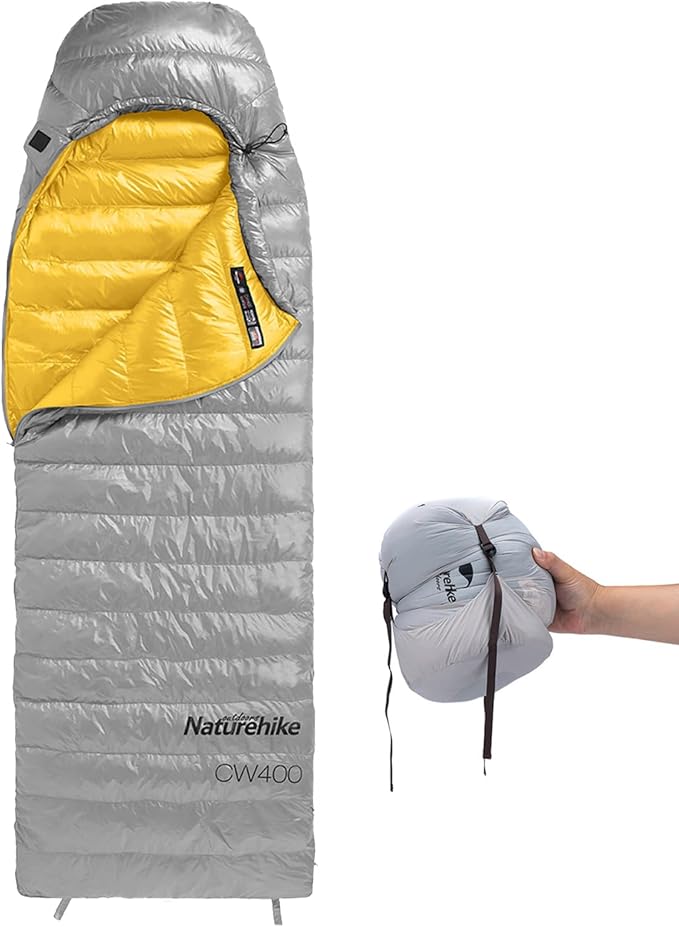 Naturehike Ultralight Down Cold Weather Sleeping Bag 650FP Compact Sleeping Bag 3-4 Season for Adults &amp Kids Backpacking Camping Hiking Traveling with Compression Sack