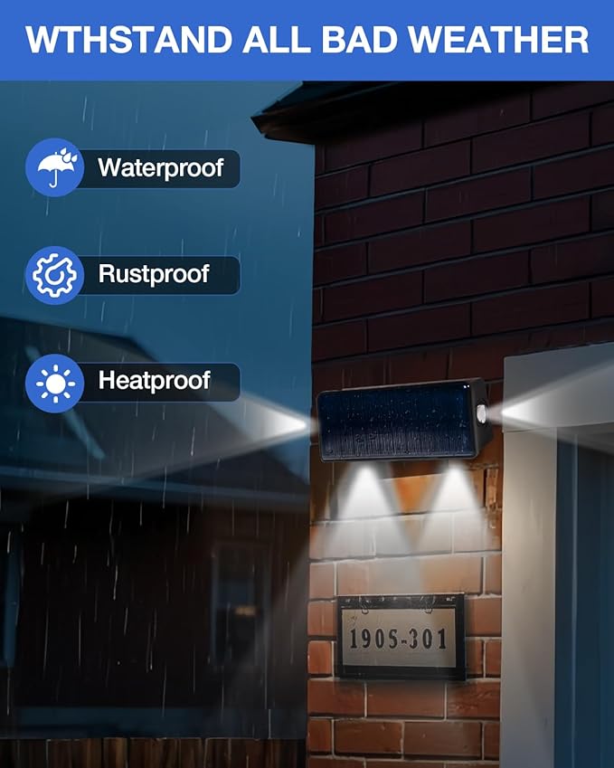 Fence Lights Solar Powered Outdoor Waterproof 3 Sided Wall LED Landscaping 16 Pack for Yard Deck Patio Rail Garage Pool Balcony Energy Efficient Cool White Safety and AmbianceEasy Install