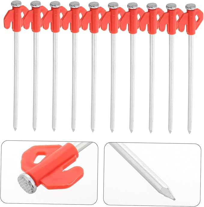 SUPVOX 20Pcs Heavy Duty Ground Stakes for Camping Tents Portable Windproof Tent Pegs for Outdoor Activities Durable Garden and Lawn Use Easy Installation Compact Design