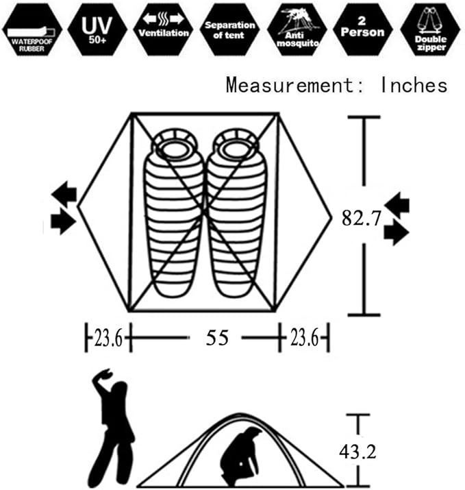 HILLMAN 1/2/3/4 Person Tents for Camping Instant Lightweight Backpacking Tents Easy Set Up Waterproof Family Camping Tent with Rainfly &amp Carry Bag Portable Dome Tent for Camping Hiking &amp Trave