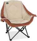 Northroad Folding Camping ChairOversized Portable Camping Chair w/Cup HolderHeavy Duty Padded Lawn Chair for Outdoor Tailgates Beach and Sports Moca