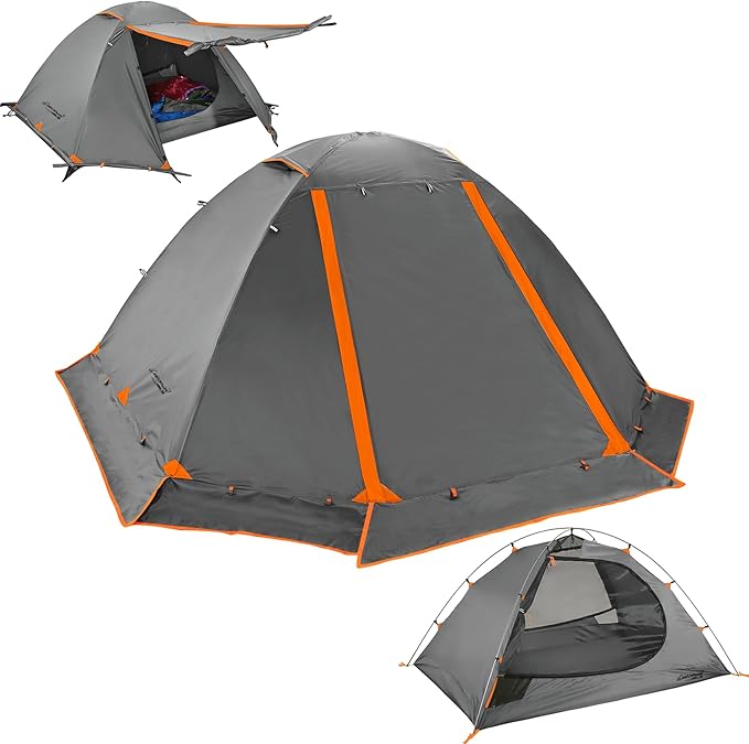 Clostnature Lightweight Backpacking Tent - 1/2 Person 4 Season Ultralight Waterproof Camping Tent Large Size Easy Setup Tent for Winter Cold Weather Family Outdoor Hiking and Mountaineering