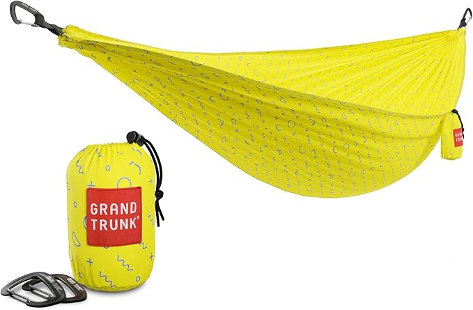 GRAND TRUNK TrunkTech Double Hammock | Ultra-Strong &amp Lightweight | 11 ft Hammock with Ripstop Nylon | 500 lb Capacity | Fast-Drying &amp Weather-Resistant | Eclipse