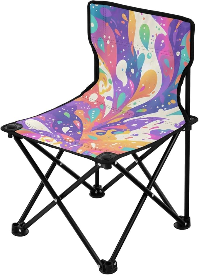 Glittery Pen Portable Camping Chairs Folding Chair - Durable Oxford Fabric Lightweight Iron Frame Easy Fold Design - Ideal for Outdoor Activities Camping Fishing and Travel