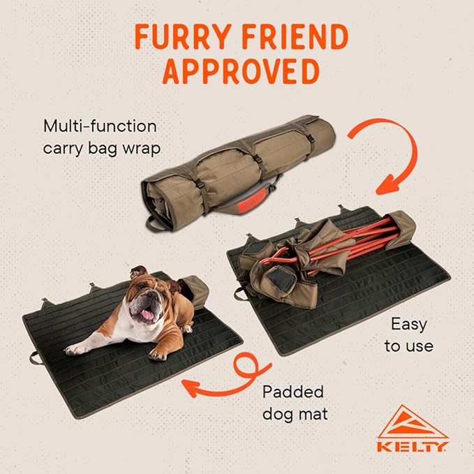Kelty Essential Camping Chair Folding Camp Seat for Festivals Beach Days Tailgating (Bungee Cord)