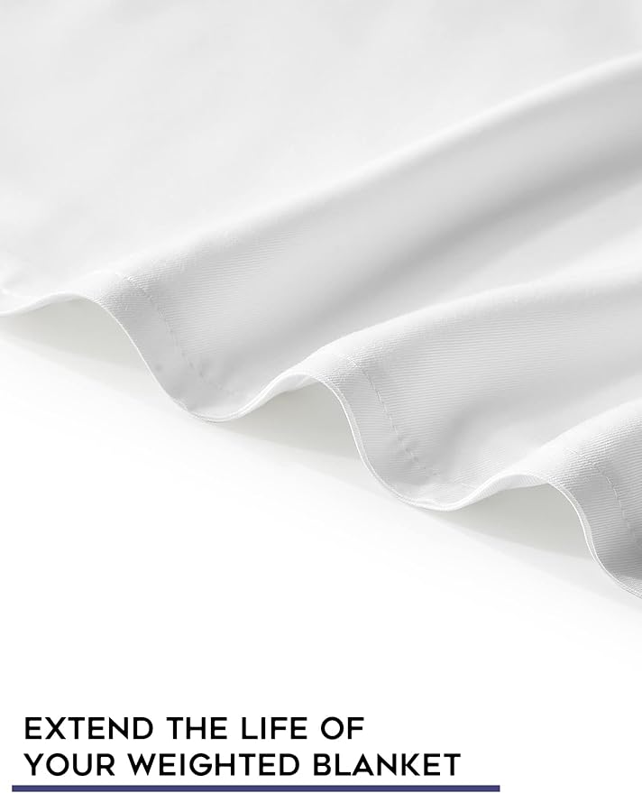 YnM Exclusive Cooling Duvet Cover for Weighted Blankets with 16 Strings (White 48x72)
