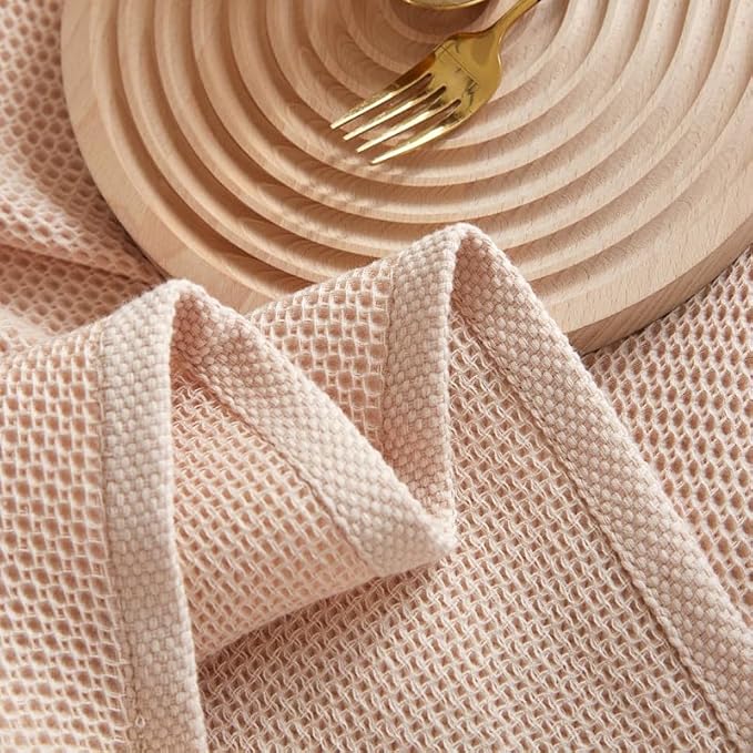Bnitoam 100% Cotton Waffle Weave Blanket for Bed Couch Sofa 80x92 Soft Breathable Cooling Cellular Blanket for Adult Lightweight All Season Machine Washable Khaki (Khaki 80x92)