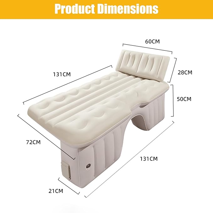 Car Back Seat Air Mattress Compatible with Chevrolet Colorado Trail Boss Pickup Truck 2024-2025 Inflatable SUV Mattress with Pillow Portable Travel Camping Sleeping PadBlack