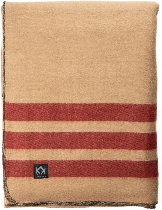 Arcturus Rainier Wool Blanket Warm Thick Washable Wool Blanket for Home Outdoors Camping Tailgates Picnic Hunting Travel &amp Emergency Kits Twin Size 4.5 lb Dry Falls