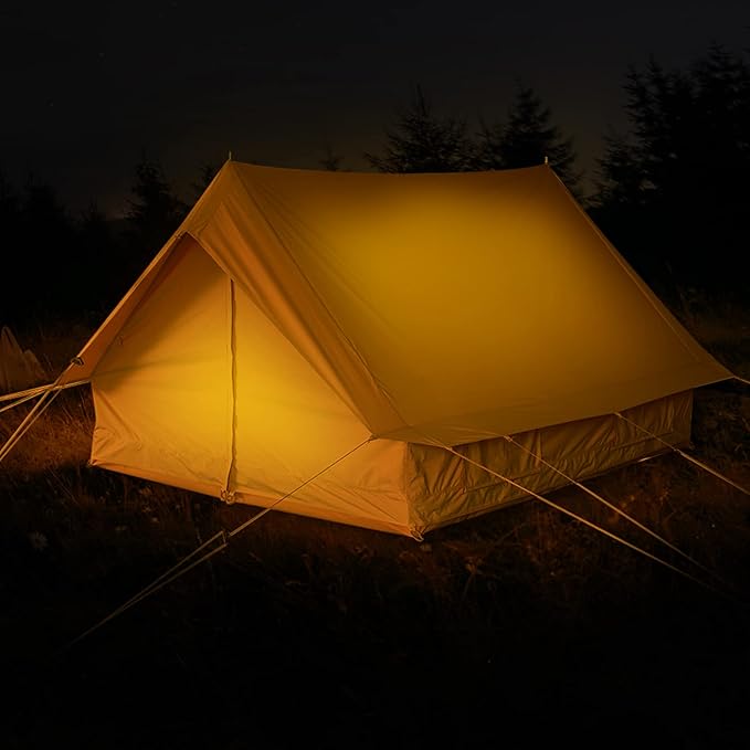Canvas Cabin Bell Tent for 3-4 Person Waterproof Glamping Yurt Tent Breathable All Seasons Outdoor Camping Tent 6.69*8.2*4.92'