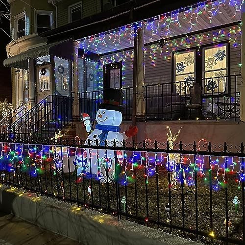 YEGUO 66ft 800 LED Christmas Lights Outdoor Waterproof 160 Drops Christmas Icicle Light Indoor 8 Modes Icicle Xmas Lights with Memory Timer(Multicolor)