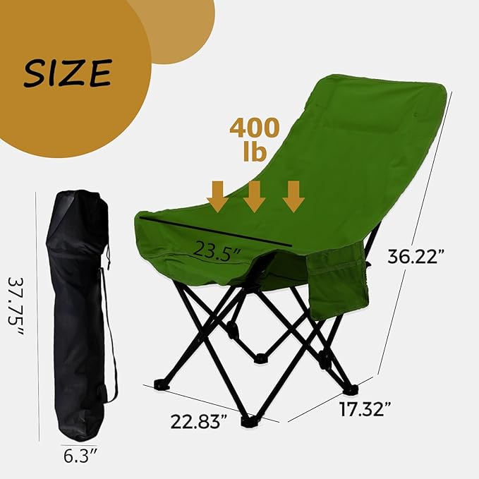 Smartmak Oversize Portable Sauna Chair High Back Quick Folding Chair Adjustable Angle with Storage Bag for 1 or 2 Person Sauna (Coffee)